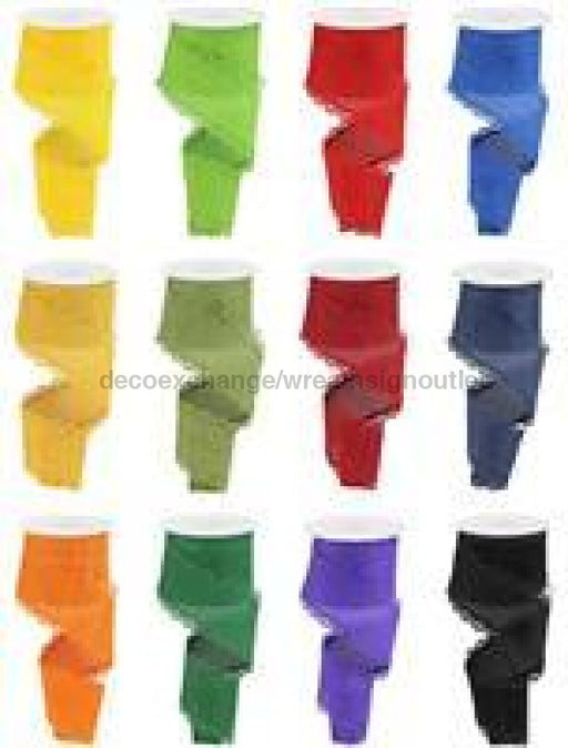 2.5"X10Yd Royal Burlap/Scalloped Assorted 12 Assorted Primary Colors RW8041 - DecoExchange