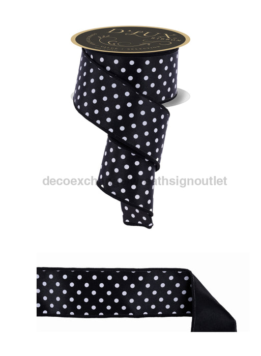 2.5’’X10Yd Small Polka Dot/Fused Black/White Lx303102 Ribbon