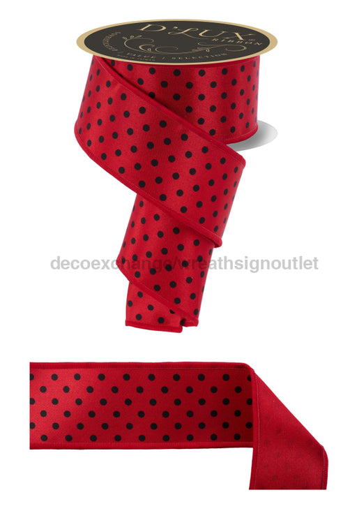 2.5’’X10Yd Small Polka Dot/Fused Red/Black LX304724 Ribbon
