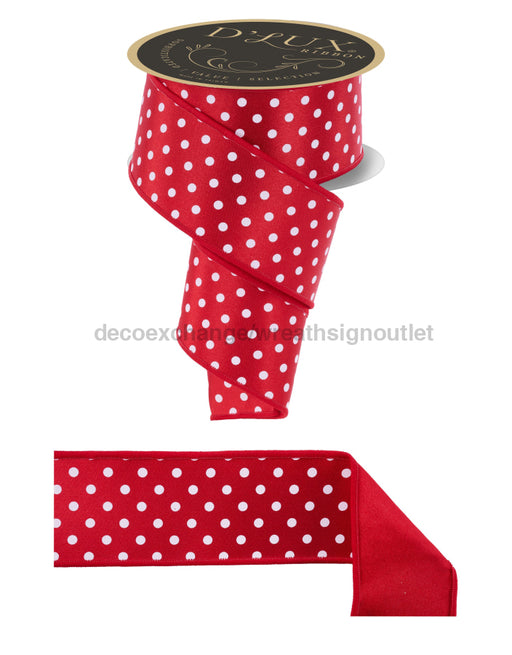 2.5"X10Yd Small Polka Dot/Fused Red/White LX303524 - DecoExchange