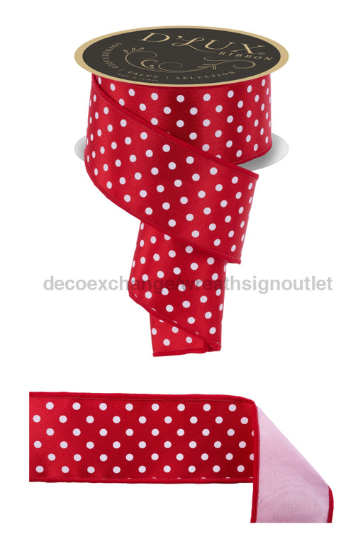 2.5’’X10Yd Small Polka Dot/Fused Red/White/Pink LX3043HX ribbon