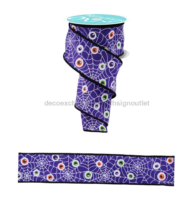 2.5’’X10Yd Spider Web/Eyeballs Prpl/Wht/Orng/Lime/Blk RGF183623 Ribbon