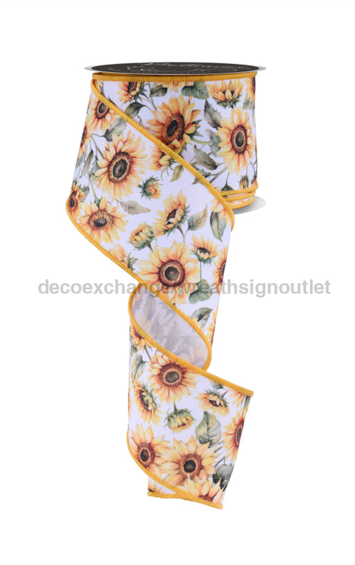 2.5’’X10Yd Sunflowers Yellow/Green/Brown LS1030 Ribbon