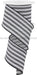 2.5’’X10Yd Ticking Stripe White/Black Rge149427 Ribbon