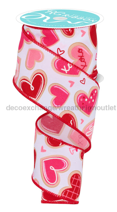 2.5’’X10Yd Valentine Cookies White/Multi RGF117427 Ribbon
