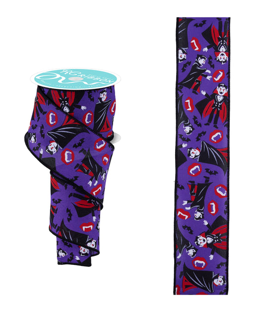 2.5"X10Yd Vampires Purple/Black/Red/White RGF192423 - DecoExchange