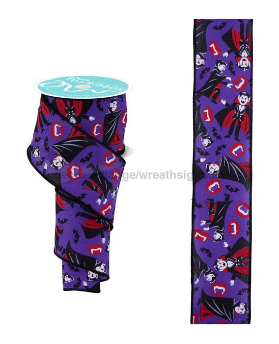 2.5’’X10Yd Vampires Prpl/Black/Red/White RGF192423 Ribbon