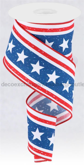 2.5’’X10Yd Vertical Stars And Stripes White/Red/Blue RGC178827 Ribbon