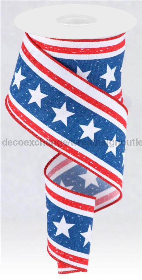 2.5’’X10Yd Vertical Stars And Stripes White/Red/Blue RGC178827 Ribbon