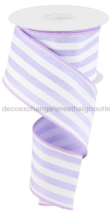 2.5’’X10Yd Vertical Stripe Lt Lavender/White Rgc1563Nr Ribbon