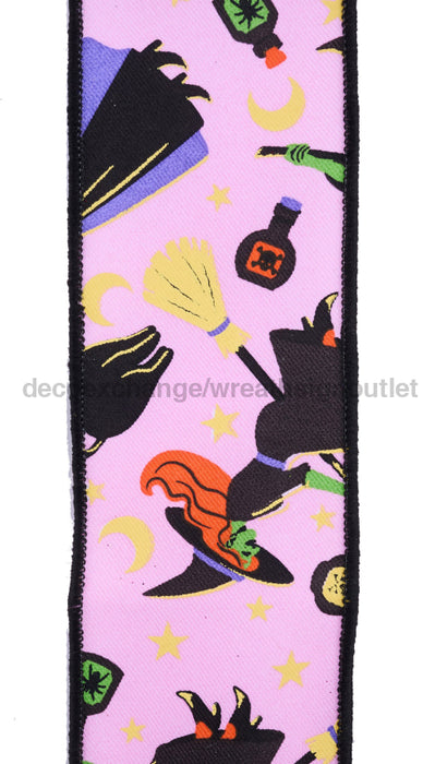 2.5’’X10Yd Vintage Witch Pink/Multi RGF198022 Ribbon