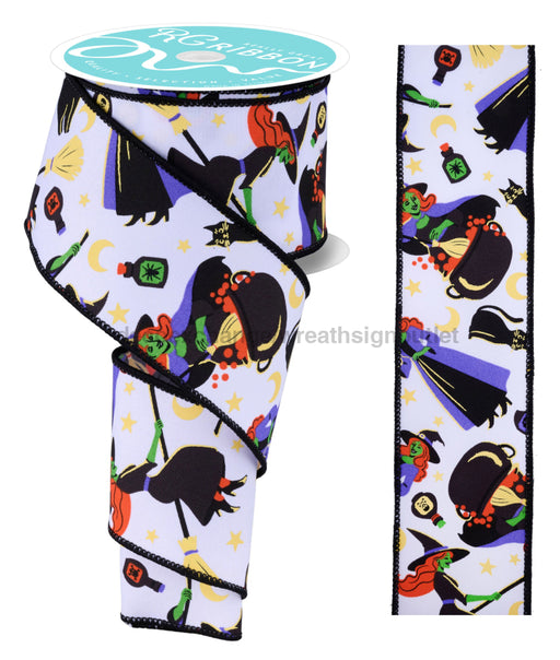 2.5’’X10Yd Vintage Witch White/Blk/Lave/Orn RGF197727 Ribbon