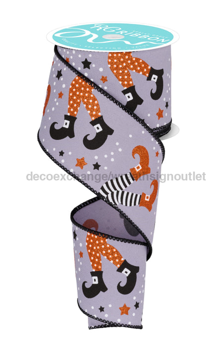 2.5’X10Yd Witch Legs Grey/Orange/Black/White Rgf138210 Ribbon