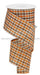 2.5"X10Yd Woven Gingham Check Orange/Brown/Ivory RGA1103YJ - DecoExchange