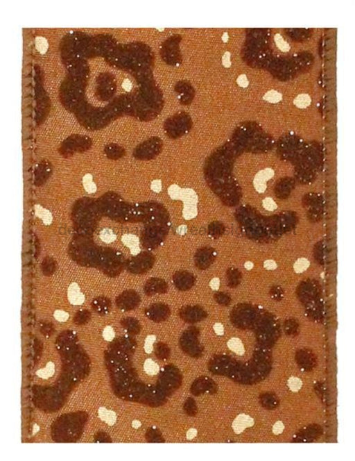 2.5"X50Yd Animal Print Brown/Chocolate/Gold RZ5195 - DecoExchange