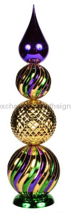 20.5" Finial Tree Shiny Mardi Gras XT777058 - DecoExchange