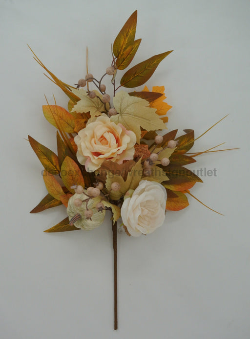 20 In Mixed Peony Pumpkin 23073 Greenery