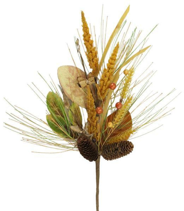 20"L Pinecone/Wheat/Berry Spray Brown/Orange/Cream HA1479 - DecoExchange