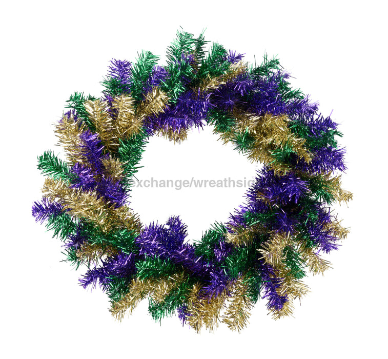 20’’Pet Wreath X135 Tips Mardi Gras Xx9291