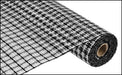 21" BASKET WEAVE MESH: BLACK/WHITE RE1056FF - DecoExchange