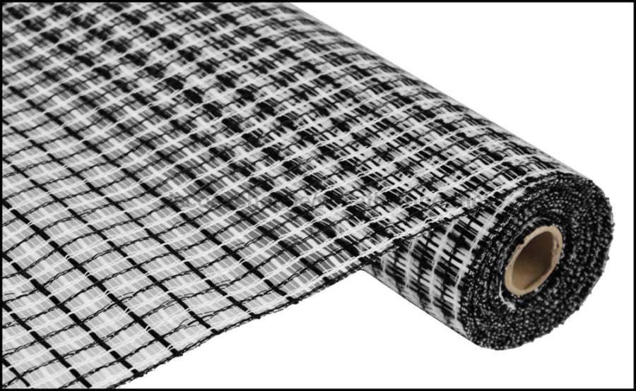 21" BASKET WEAVE MESH: BLACK/WHITE RE1056FF - DecoExchange