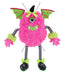 17.25"H Plush Monster W/Wings Decor Pink/Lime/Black/White HH404122 - DecoExchange®