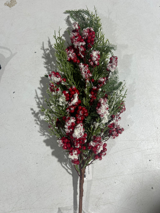 Christmas Pine & Berry Spray - Snow - 69232
