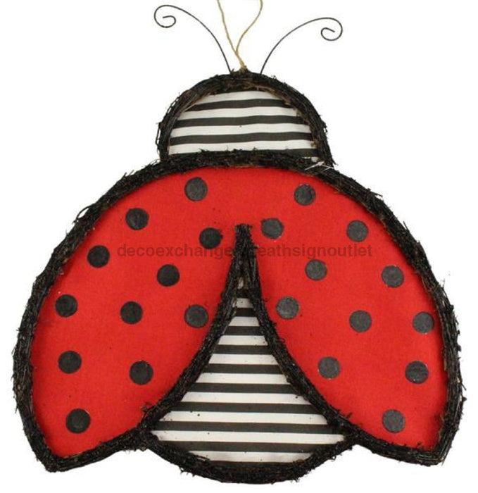 21"H X 18.5"L Vine Stripe Ladybug Red/Black/White KG3049 - DecoExchange