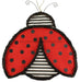 21"H X 18.5"L Vine Stripe Ladybug Red/Black/White KG3049 - DecoExchange