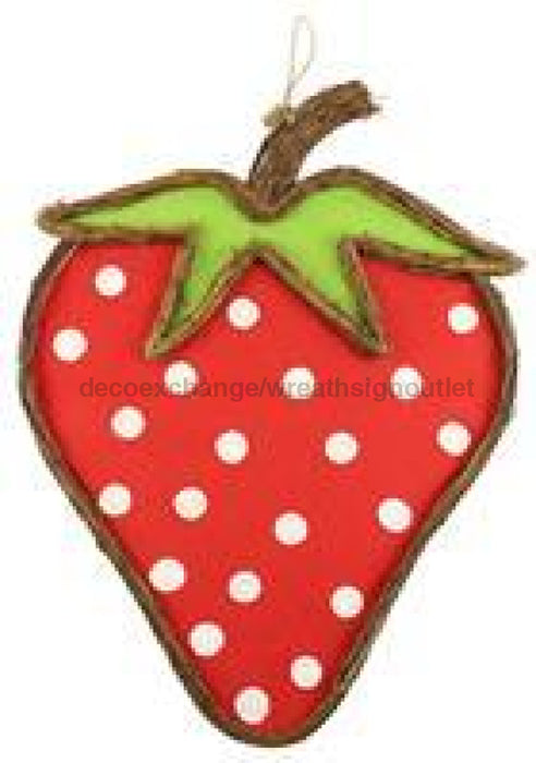 21"Hx16"L Vine/Fabric Strawberry Red/Wht/Fresh Grn/Natural KG3082 - DecoExchange