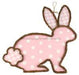 21"Hx22"L Vine/Fabric Bunny Rabbit Light Pink/White/Natural KG307315 - DecoExchange