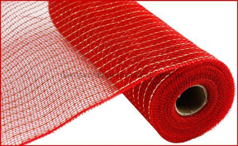 21X10Yd Matte Wide Foil Mesh Red/Matte Gold Ry950039