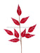 22.5"L Glitter Velvet Leaf Spray Red/White XS234134 - DecoExchange