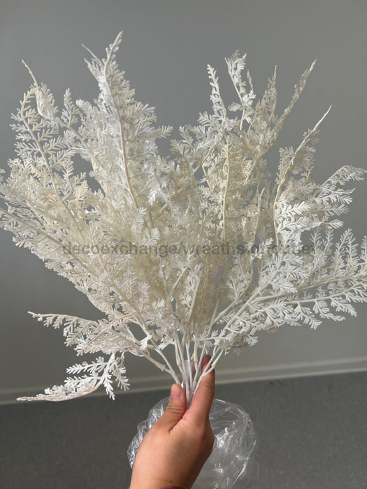 22 In Fern Bush X 5 W Glitter 85268-WT Pick