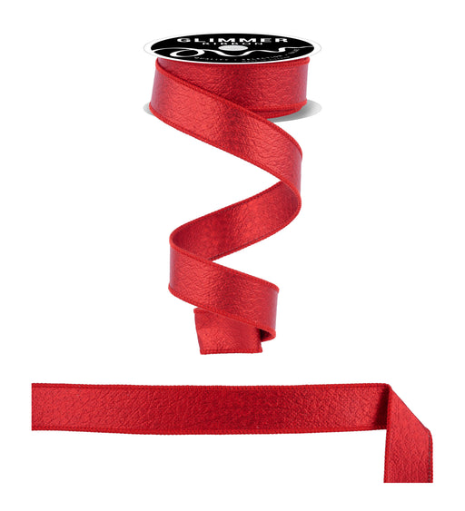 1"X10Yd Ice Crackle Fused Matte Red NR607224 - DecoExchange®