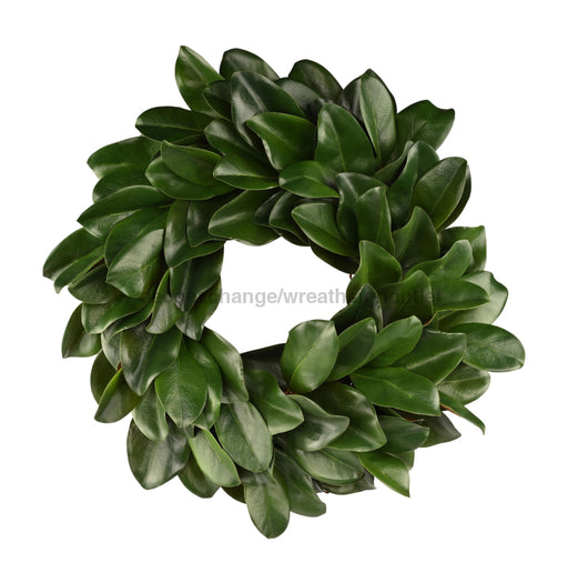22"Dia Magnolia Leaf Wreath Green FG6497 - DecoExchange