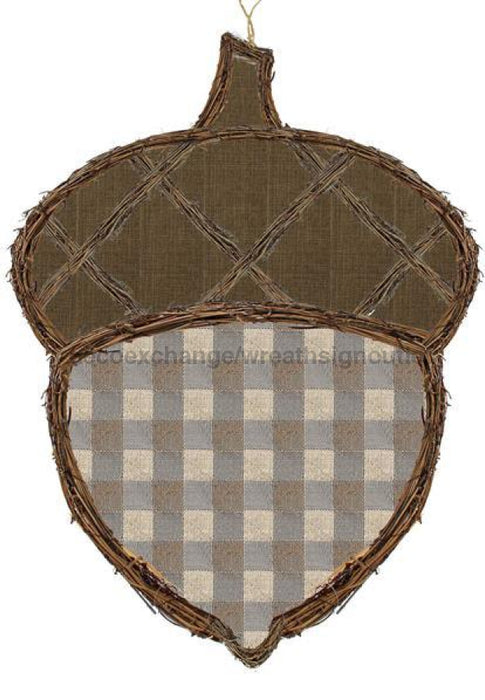 22"Hx18"L Vine/Fabric Acorn Brown/Beige/Natural KG3067 - DecoExchange