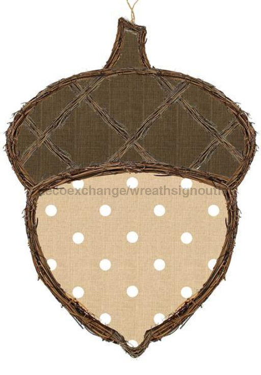 22"Hx18"L Vine/Fabric Acorn Lt Beige/Wht/Brown/Nat KG3066 - DecoExchange®