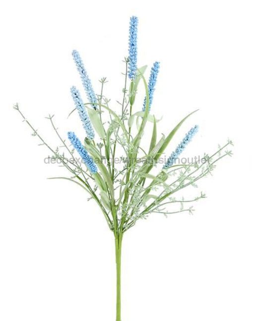 22"L Mini Bead Spike/Multi Leaf Bush Multi Blue/Green FN159103 - DecoExchange