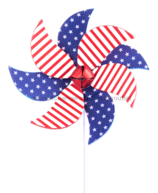 23.5’’L Stars & Stripes Pinwheel Spray Red/White/Blue HJ1096 Pick