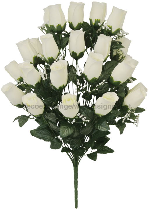 23 In Printing Rose Bud Bush 81066-CR Greenery
