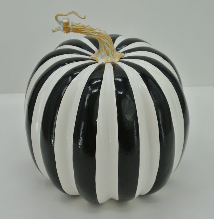 7.5 In Stripe Pumpkin 23066-BKWT
