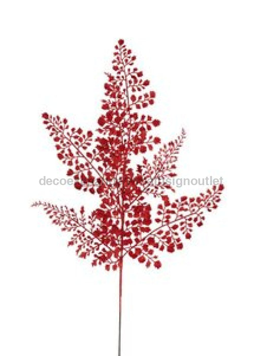 23’L Glitter Maidenhair Fern Spray X7 Laser Red Xs236724 Pick