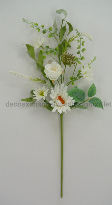 24 In Mixed Daisy Rose Spray 64972 Greenery