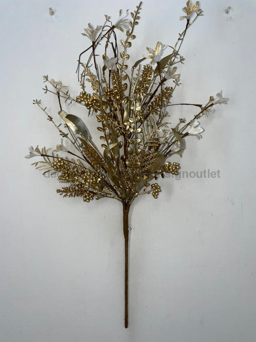 24 In Mixed Xmas Spray 63526-GOLD Greenery