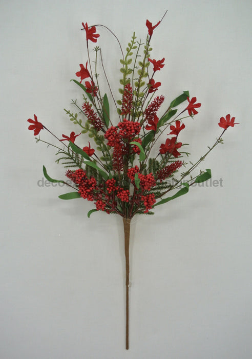 24 In Mixed Xmas Spray 63526-RD Greenery