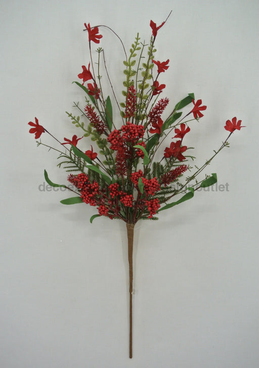24 In Mixed Xmas Spray 63526-RD Greenery