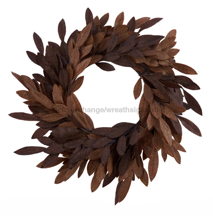 24’’Dia Bay Leaf Wreath Tt Brown/Tan XX9698 Greenery