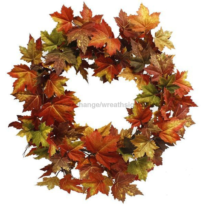 24Dia Maple Leaf Wreath Fall/Natural Ha1334 Base