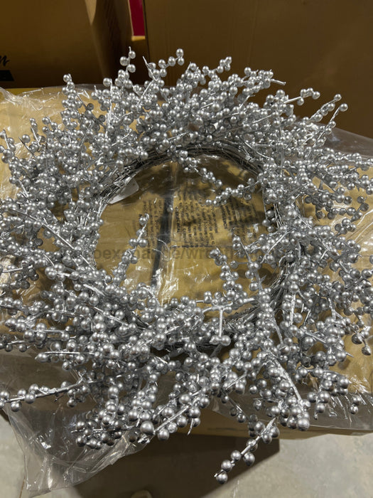 24’’Dia Mini Berry Twig Wreath Silver EC436026 base